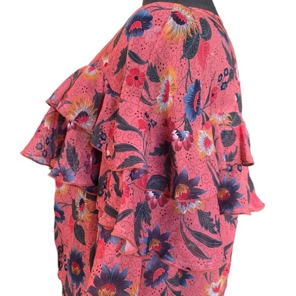 Zara Ruffle Floral Print Bodysuit Small - Picture 9 of 10